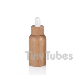 Bottiglia in vetro da 30ml con rivestimento in bambù