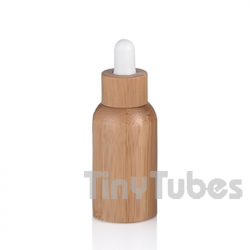 Bottiglia in vetro da 50ml con rivestimento in bambù