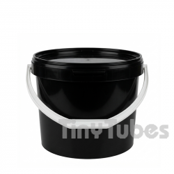 Secchio nero da 7 L con manico bianco